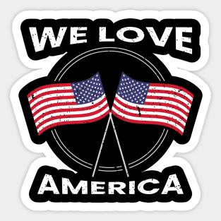 We love america typography design Sticker